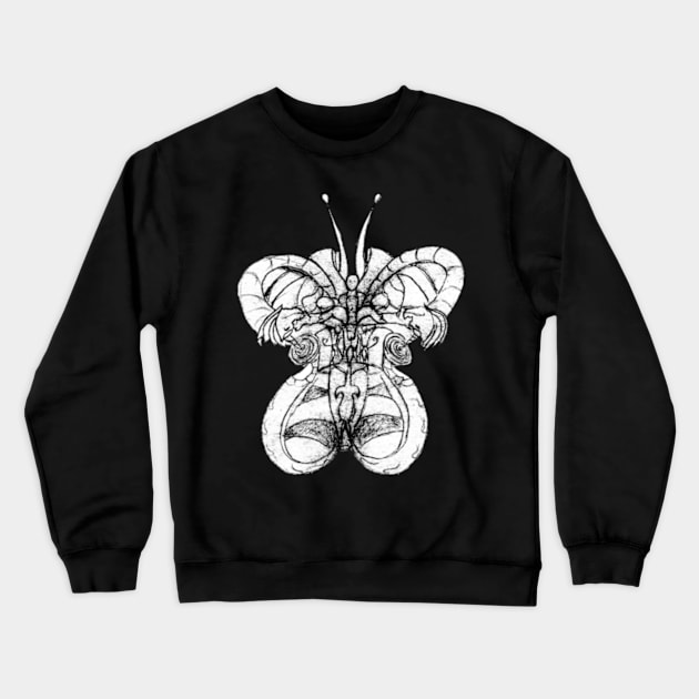 Butterfly with a man Crewneck Sweatshirt by sonigque